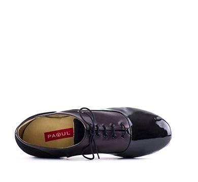 Paoul: мужские стандарт каблук 30 мм  [FEATHER] (Чёрная лак.кожа/кожа/замша) р.39-46 вкл.1/2