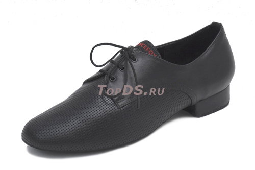 Dance Fox: мужские стандарт каблук 2 см  [MPSt-017] (Чёрн.кожа) р.235-280