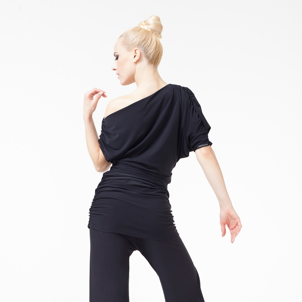 CHRISANNE: женская танцевальная одежда туника Starlight (Чёрн.) one size.