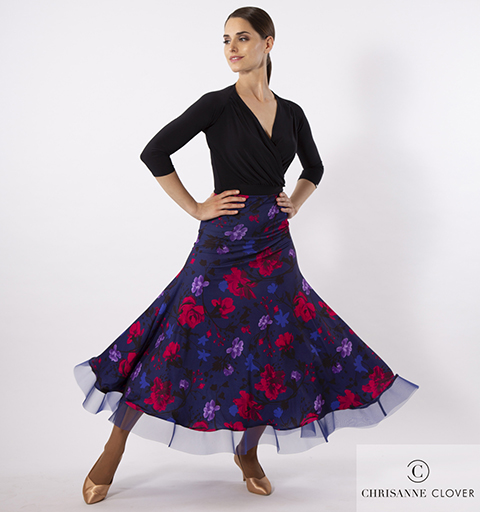 CHRISANNE: женская танцевальная одежда юбка для стандарта  [ALLURE] (принт) р. S, M, L