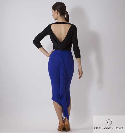 CHRISANNE: женская танцевальная одежда юбка для латины  {р.S, M, L}  [SEDUCTION] (Blueberry) р.S, M, L