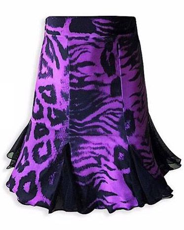 Supadance: женская танцевальная одежда   [Юбка для латины] (Purple Leopard) р.S, M, L