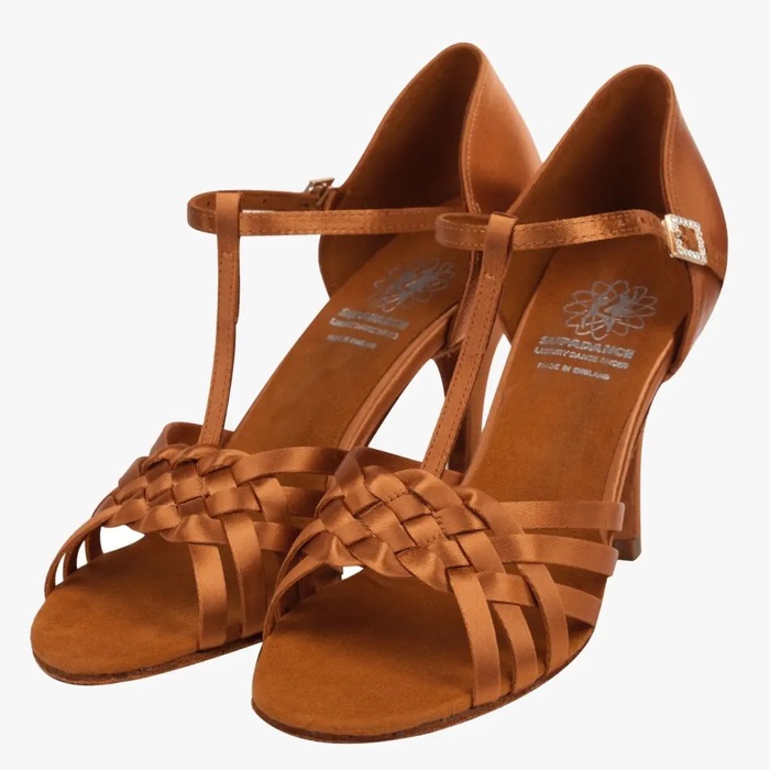 Supadance: женские латина каблук 2 1/2, 3 Стилетто/ SD  [1179] (Тёмн.телес.сатин) р.2-7 вкл.1/2