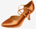 Dance Fox: женские стандарт каблук 7 см  Клёш   [Ронни LC] (Сатин кедр)