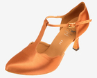 Dance Fox: женские стандарт каблук 7 см  Клёш   [Долорес RA] (Сатин кедр)