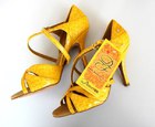 Dance Fox: женские латина каблук 5-6-7-8-9 см Шпилька/Клёш  [038] (Жёлтый) р.220-270