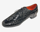 Dance Fox: мужские стандарт каблук 2 см  [Логан флекси] (Нат.лак  крокодил  + иск. лак чёрн.)