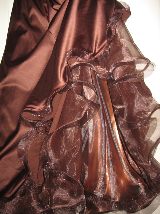 Танцевальный костюм: женское платье для бальных танцев стандарт   (Шоколад) р. 46-48