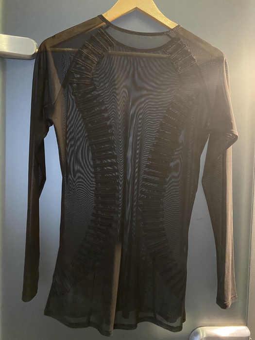 Танцевальный костюм: мужская рубашка латина, рост 175-178 см  (Чёрная сетка) р.48