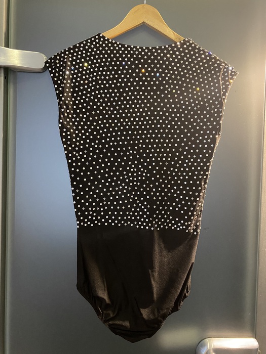 Танцевальный костюм: мужская рубашка и боди латина рост 175-178 см  (Чёрная) р.48