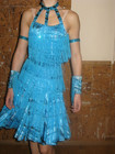 Танцевальный костюм: женское платье для бальных танцев латина рост 155-165  (Бирюза) р.40-42
