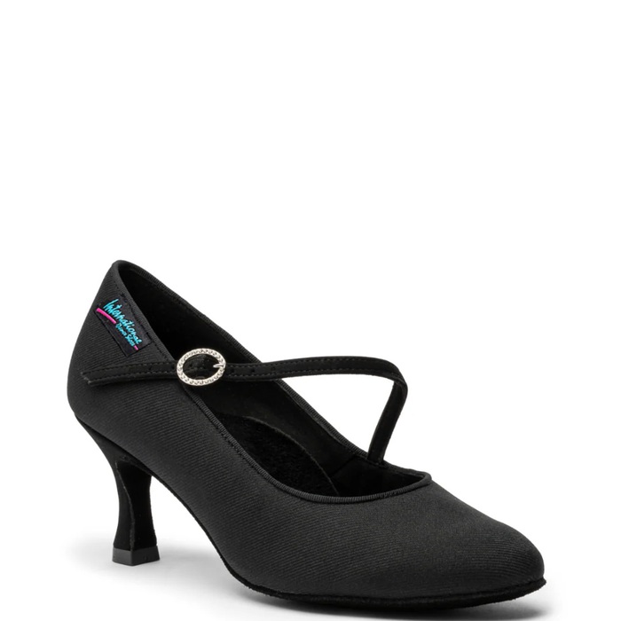 IDS: женские стандарт Каблук 1 1/2, 2, 2 1/2, 3  [ICS RoundToe SingleStrap] (Чёрная лайкра) р.2-8 вкл. 1/2