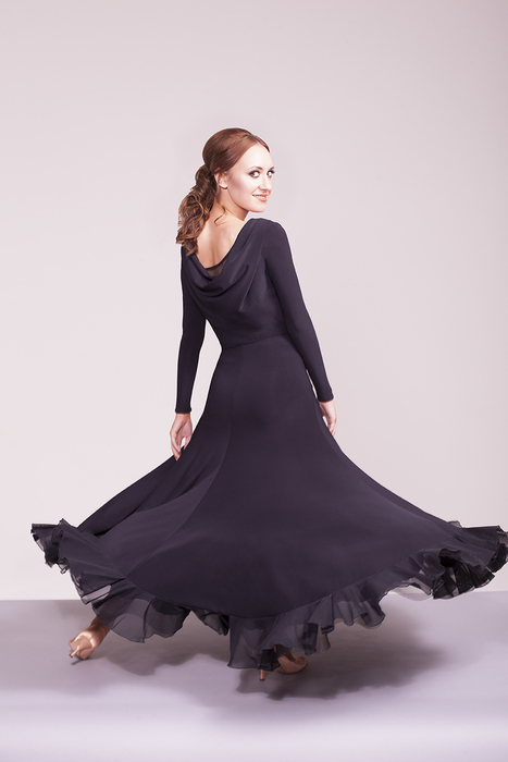 CHRISANNE: женская танцевальная одежда платье для стандарта  [FLAWLESS] (Чёрн.) р.S, M, L