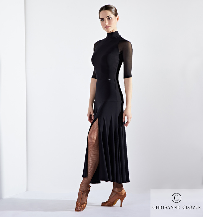 CHRISANNE: женская танцевальная одежда юбка для стандарта  [TEMPTRESS] (Чёрн.) р.XS, S, M, L, XL