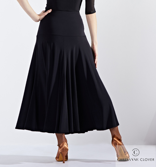 CHRISANNE: женская танцевальная одежда юбка для стандарта  [TEMPTRESS] (Чёрн.) р.XS, S, M, L, XL