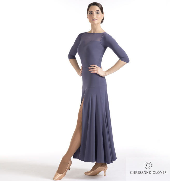 CHRISANNE: женская танцевальная одежда юбка для стандарта  [TEMPTRESS] (HEMATITE) р.XS, S, M, L, XL