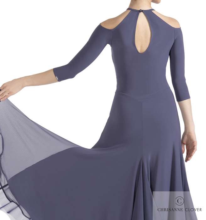 CHRISANNE: женская танцевальная одежда платье для стандарта  [REVOLUTION] (Hematite) р.XS, S, M, L, XL