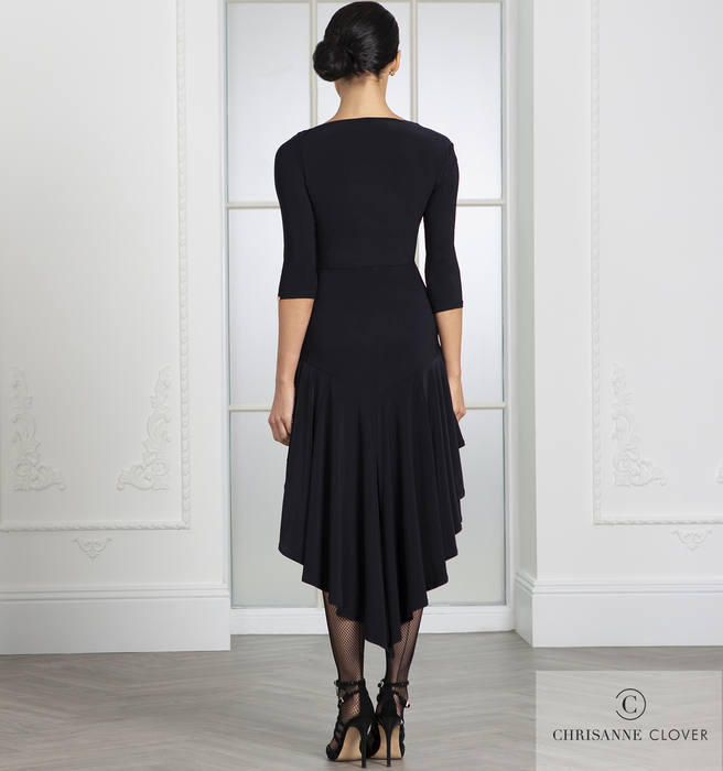 CHRISANNE: женская танцевальная одежда юбка для латины  [LOTTIE] (BLACK AND PRINT) р.XS,S, M, L