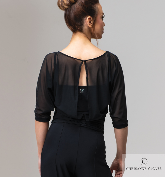 CHRISANNE: женская танцевальная одежда топ  [WREN] (Чёрный) р. XS,S,M,L