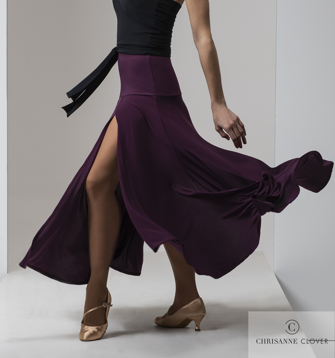 CHRISANNE: женская танцевальная одежда юбка для стандарта  [TEMPTRESS] (Plum) р. XS,S,M,L