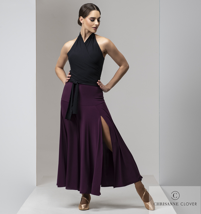 CHRISANNE: женская танцевальная одежда юбка для стандарта  [TEMPTRESS] (Plum) р. XS,S,M,L