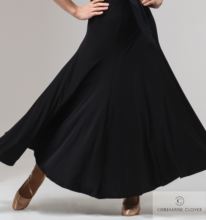 CHRISANNE: женская танцевальная одежда платье для стандарта  [SIENNA] (Чёрное) р. XS,S,M,L