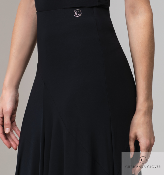 CHRISANNE: женская танцевальная одежда юбка для стандарта  [CIA] (Чёрная) р. XS,S,M,L
