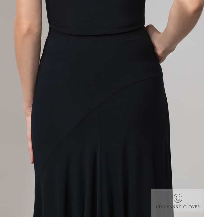 CHRISANNE: женская танцевальная одежда юбка для стандарта  [CIA] (Чёрная) р. XS,S,M,L