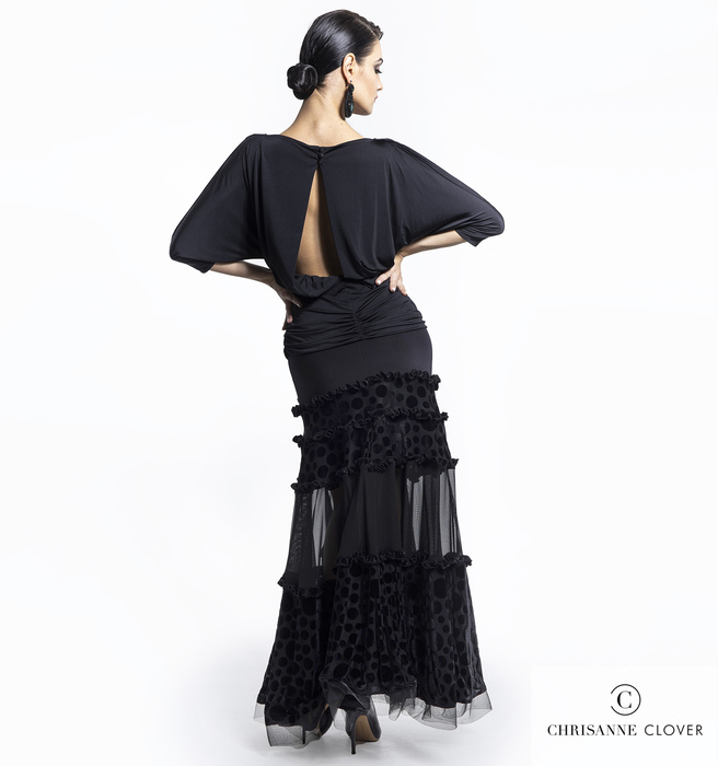 CHRISANNE: женская танцевальная одежда юбка для стандарта  [ESPEN PIENI] (Чёрн.) р.S, M, L, XL