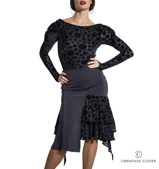 CHRISANNE: женская танцевальная одежда юбка для латины  [ESPEN LITEN] (Чёрн.) р.S, M, L, XL