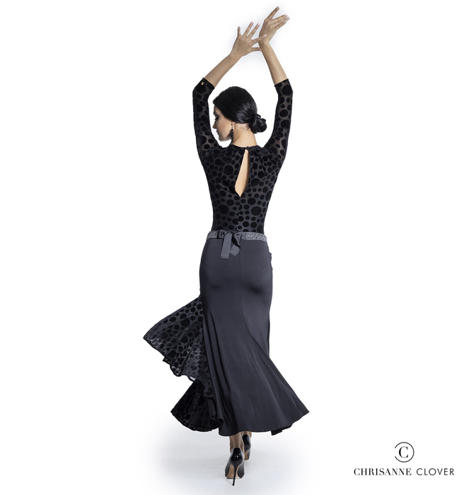 CHRISANNE: женская танцевальная одежда юбка для стандарта  [ESPEN JUODAS] (Чёрн.) р.S, M, L, XL