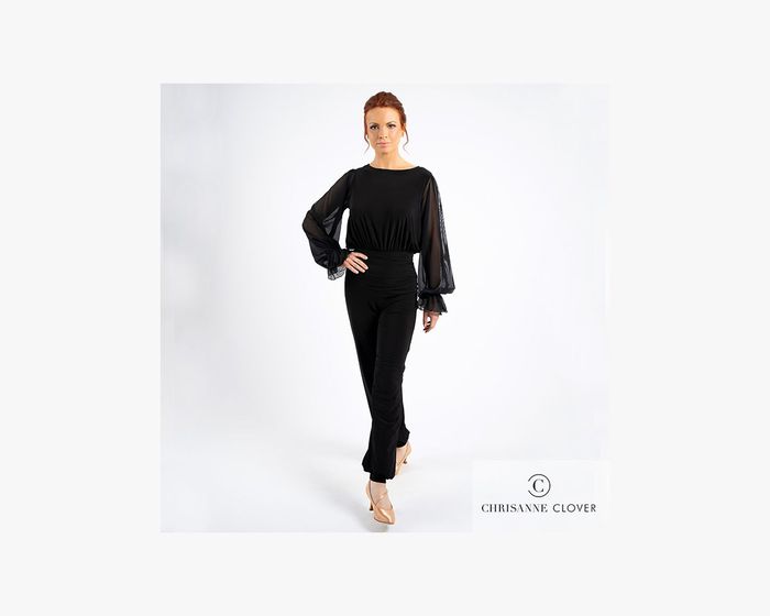 CHRISANNE: женская танцевальная одежда брюки  [EMMA] (чёрные) р.XS,S, M, L, XL