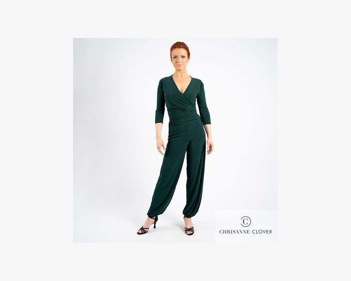 CHRISANNE: женская танцевальная одежда брюки  [EMMA] (Forest Green) р.XS,S, M, L, XL
