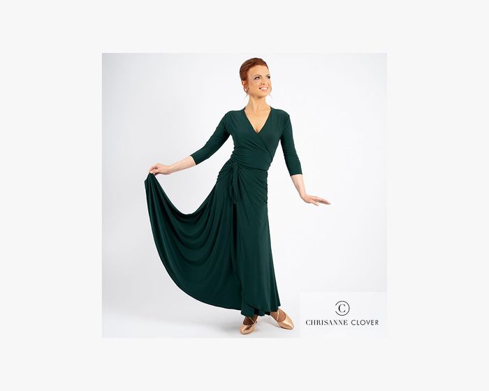 CHRISANNE: женская танцевальная одежда юбка для стандарта  [KIMBERLEY] (Forest Green) р.XS,S, M, L, XL