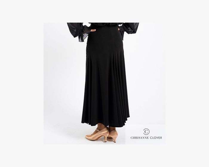 CHRISANNE: женская танцевальная одежда юбка для стандарта  [KIMBERLEY] (Чёрная) р.XS,S, M, L, XL