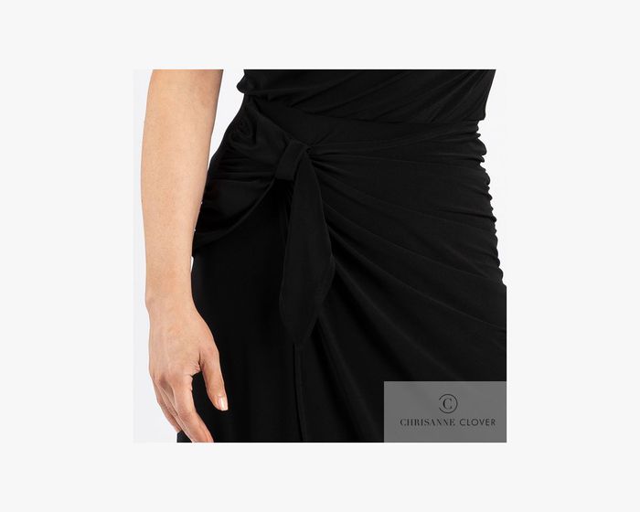 CHRISANNE: женская танцевальная одежда юбка для стандарта  [KIMBERLEY] (Чёрная) р.XS,S, M, L, XL