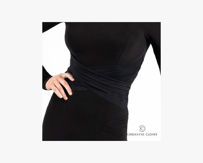 CHRISANNE: женская танцевальная одежда платье для стандарта  [NOEMI] (Чёрное) р.XS,S, M, L, XL