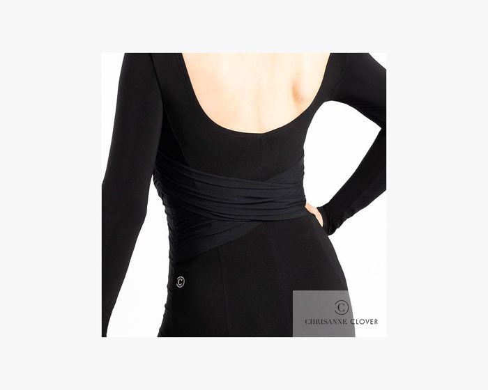 CHRISANNE: женская танцевальная одежда платье для стандарта  [NOEMI] (Чёрное) р.XS,S, M, L, XL