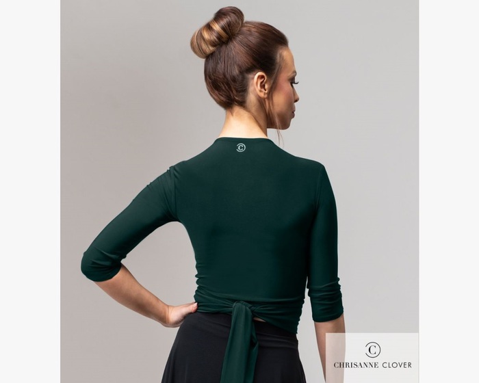 CHRISANNE: женская танцевальная одежда топ  [HEAVENLY] (Forest Green) р.S/M, L/XL