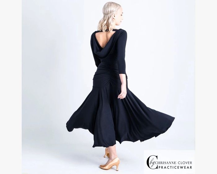 CHRISANNE: женская танцевальная одежда юбка для стандарта  [VENUS] (Чёрная) р.XS,S, M, L, XL