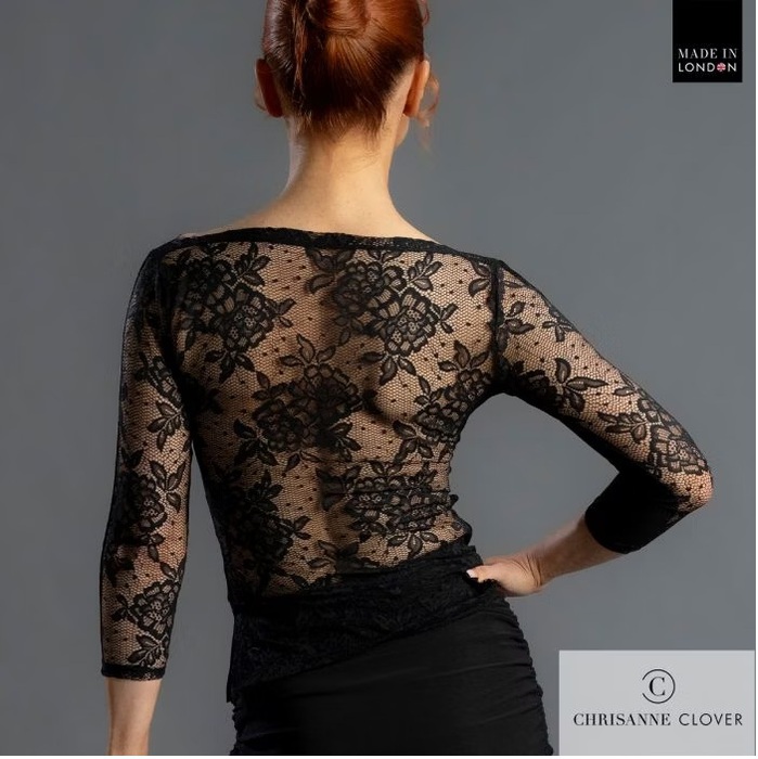 CHRISANNE: женская танцевальная одежда топ  [CONSTANCE 25] (Чёрн.) р.S,M,L