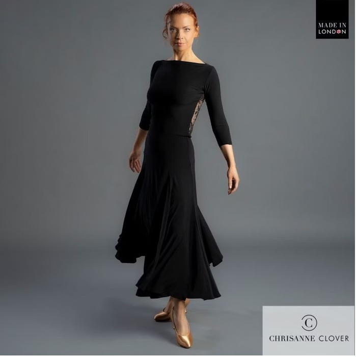 CHRISANNE: женская танцевальная одежда топ  [CONSTANCE 25] (Чёрн.) р.S,M,L