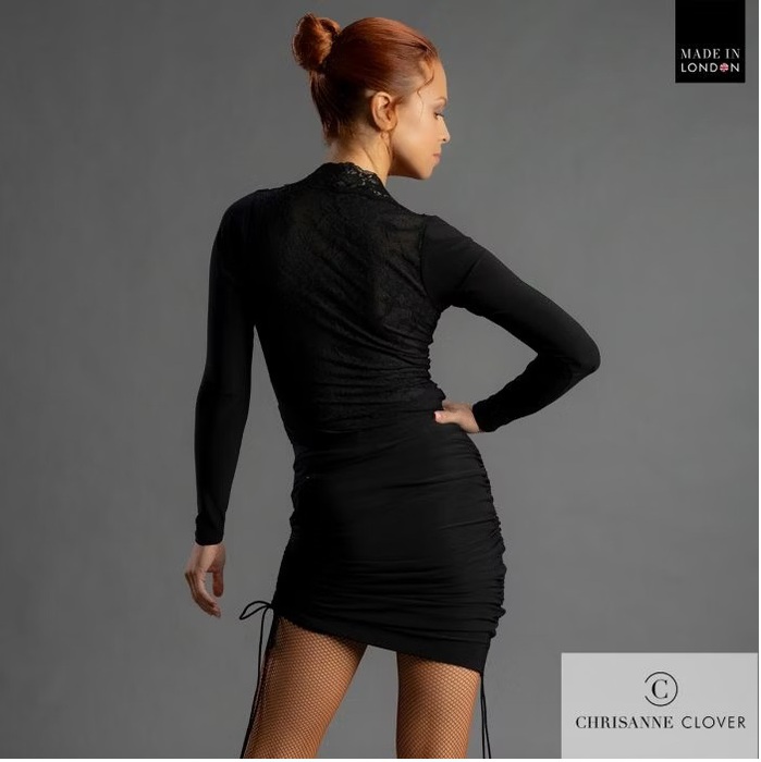 CHRISANNE: женская танцевальная одежда топ  [ELIZABETH 25] (Чёрн.) р.S,M,L