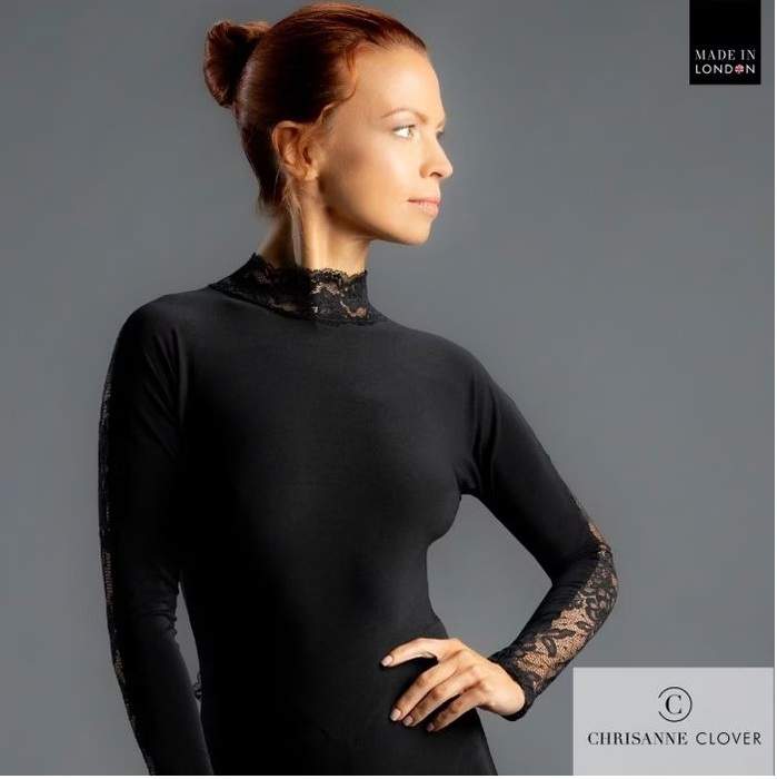 CHRISANNE: женская танцевальная одежда платье для стандарта  [FLORENCE  25] (Чёрн.) р.S,M,L