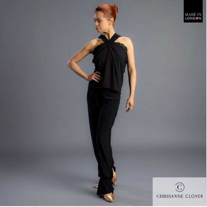 CHRISANNE: женская танцевальная одежда топ  [HARRIET 25] (Чёрн.) р.S,M,L