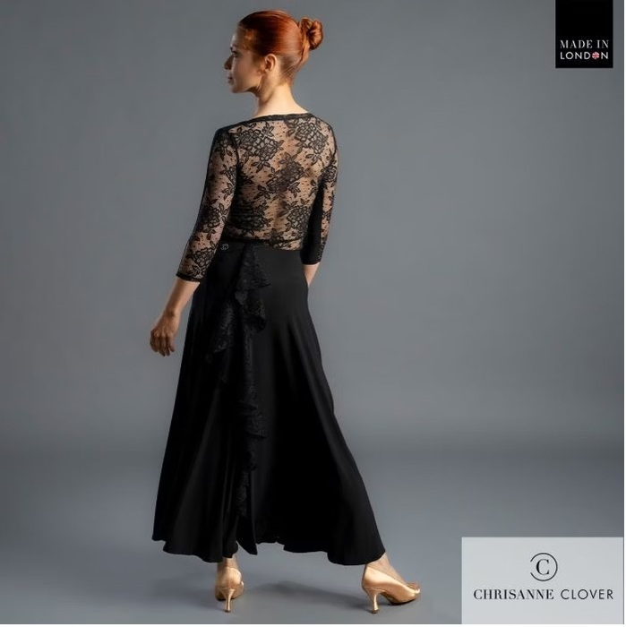 CHRISANNE: женская танцевальная одежда юбка для стандарта  [ISABELLE 25] (Чёрная) р.S, L, M