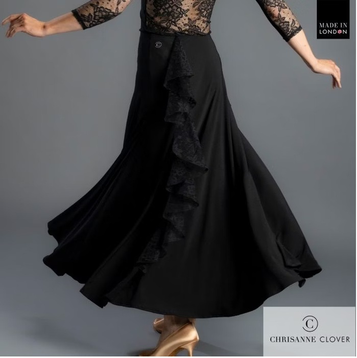 CHRISANNE: женская танцевальная одежда юбка для стандарта  [ISABELLE 25] (Чёрная) р.S, L, M