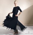 CHRISANNE: женская танцевальная одежда платье для стандарта  [EVOKE] (Чёрн.) р.XS, S, M, L