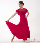 CHRISANNE: женская танцевальная одежда юбка для стандарта  [EMPRESS] (CHERRY RED) р.S, M, L