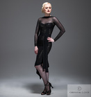 CHRISANNE: женская танцевальная одежда платье для латины  [SELENA] (black-silver) р.XS,S,M,L